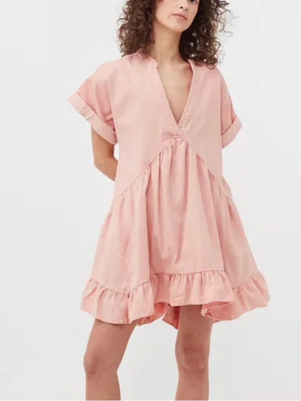 Free people pink Agnes denim dress